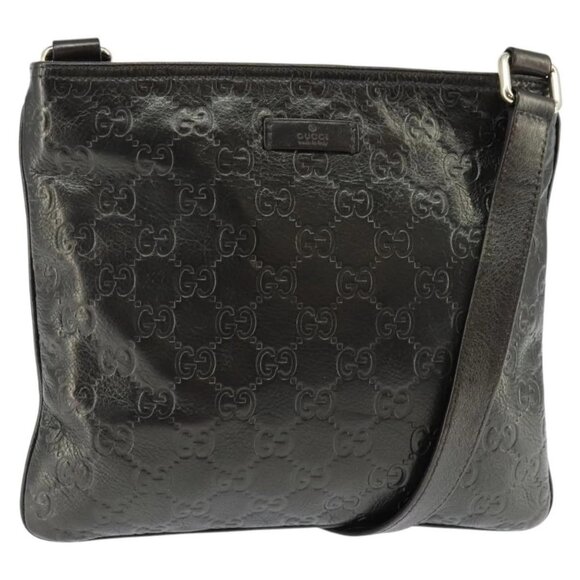 GUCCI Guccissima GG Canvas Shoulder Bag Leather Gray Gold 201538 Auth 147723 - Picture 2 of 16